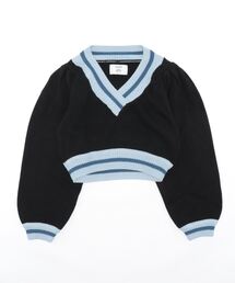 ラインショートニット