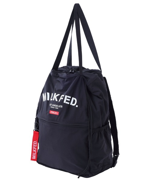 MILKFED. バックパック 黒・ロゴレッド 楽天市場】【ノベルティあり】ミルクフェド W ZIP BACKPACK