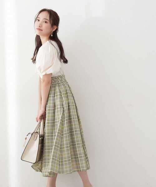 PROPORTION BODY DRESSING(プロポーションボディドレッシング)の「<E>シアーチェックタックスカート / 1212227501(スカート・レディース・ネイビー/グリーン/ライトグリーン・SMALL/MEDIUM)」の20枚目の写真