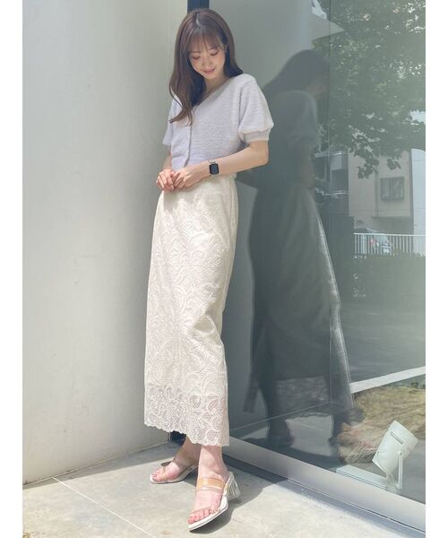 MERCURYDUO(マーキュリーデュオ)の「チュールレースタイトスカート(スカート・レディース・アイボリー/ライトグレー/ブラウン・SMALL/MEDIUM)」の8枚目の写真