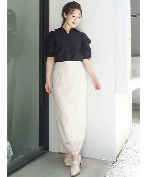 MERCURYDUO(マーキュリーデュオ)の「チュールレースタイトスカート(スカート・レディース・アイボリー/ライトグレー/ブラウン・SMALL/MEDIUM)」の16枚目の写真