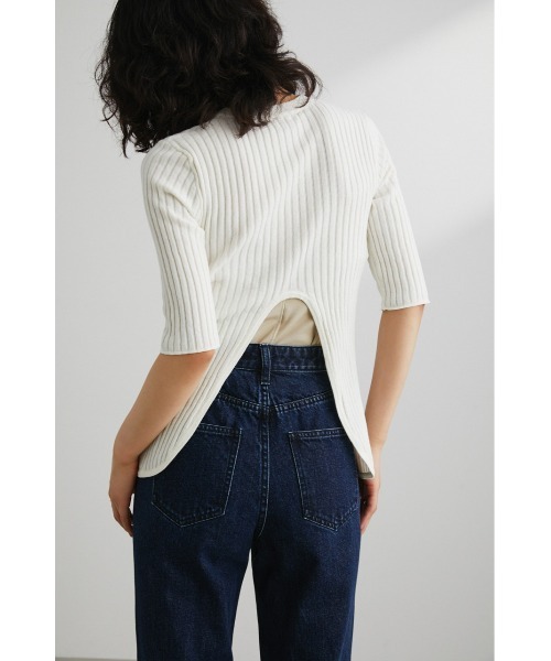 STYLEMIXER(スタイルミキサー)の「バックラウンドカッティングニット(ニット/セーター・レディース・ホワイト/ブラック/オレンジ・FREE)」の2枚目の写真