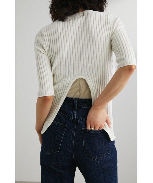 STYLEMIXER(スタイルミキサー)の「バックラウンドカッティングニット(ニット/セーター・レディース・ホワイト/ブラック/オレンジ・FREE)」の22枚目の写真