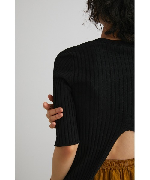 STYLEMIXER(スタイルミキサー)の「バックラウンドカッティングニット(ニット/セーター・レディース・ホワイト/ブラック/オレンジ・FREE)」の7枚目の写真