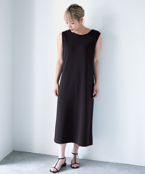 NANO universe(ナノユニバース)の「LB.04/カットカーディガン&ワンピースセット(ワンピース・レディース・ブルー/キャメル/チャコール・FREE)」の12枚目の写真