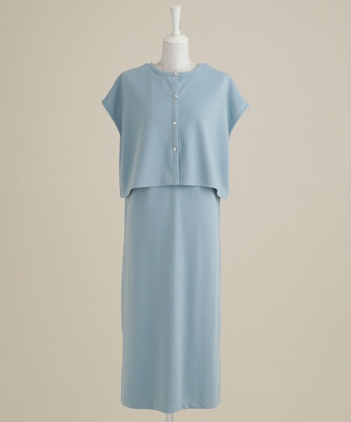 NANO universe(ナノユニバース)の「LB.04/カットカーディガン&ワンピースセット(ワンピース・レディース・ブルー/キャメル/チャコール・FREE)」の19枚目の写真