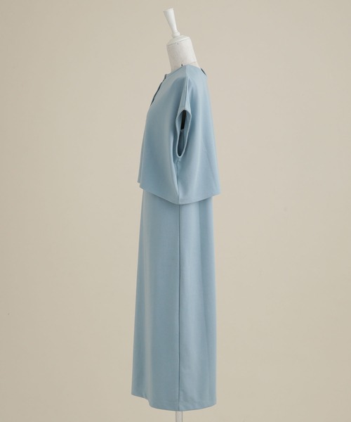 NANO universe(ナノユニバース)の「LB.04/カットカーディガン&ワンピースセット(ワンピース・レディース・ブルー/キャメル/チャコール・FREE)」の4枚目の写真