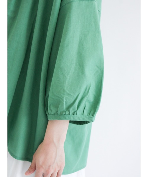 Samansa Mos2（サマンサ モスモス）の「丸襟ギャザーシャツ（シャツ/ブラウス・レディース・ブラック/グレー/オフホワイト/ピンク/グリーン・ﾌﾘ-）」の19枚目の写真