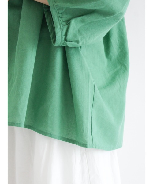 Samansa Mos2（サマンサ モスモス）の「丸襟ギャザーシャツ（シャツ/ブラウス・レディース・ブラック/グレー/オフホワイト/ピンク/グリーン・ﾌﾘ-）」の20枚目の写真