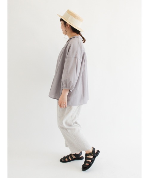 Samansa Mos2（サマンサ モスモス）の「丸襟ギャザーシャツ（シャツ/ブラウス・レディース・ブラック/グレー/オフホワイト/ピンク/グリーン・ﾌﾘ-）」の22枚目の写真