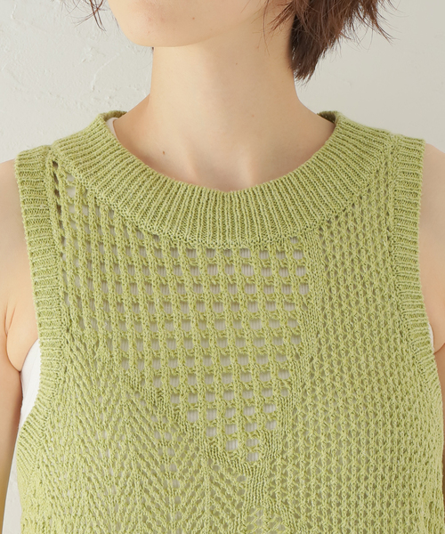 CITYSHOP(シティーショップ)の「【SAYAKADAVIS/サヤカデイヴィス】 Patchwork Lace ニット タンク(ニット/セーター・レディース・グリーン・SMALL)」の6枚目の写真