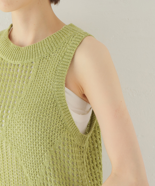 CITYSHOP(シティーショップ)の「【SAYAKADAVIS/サヤカデイヴィス】 Patchwork Lace ニット タンク(ニット/セーター・レディース・グリーン・SMALL)」の3枚目の写真