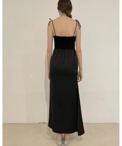 epine(エピヌ)の「ribbon mermaid maxi dress(ワンピース・レディース・ブラック・FREE)」の2枚目の写真