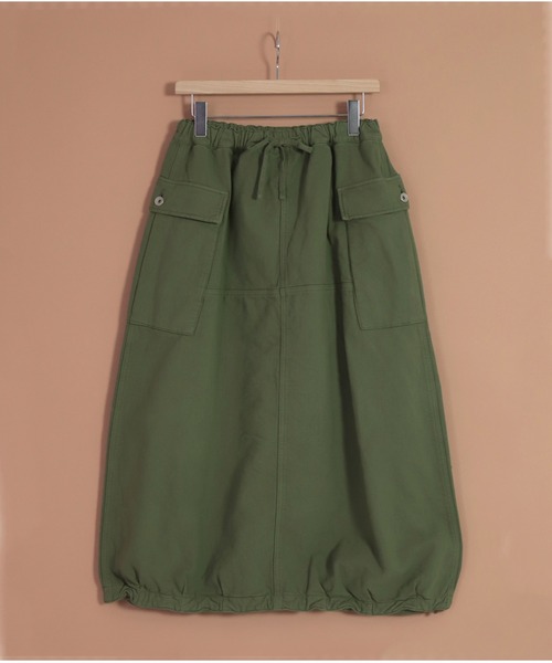 OMNIGOD（オムニゴッド）の「[OMNIGOD womens / オムニゴッド] リクラインドクロス イージーカーゴスカート（スカート・レディース・グレー/オリーブ/ベージュ・3/2）」の3枚目の写真
