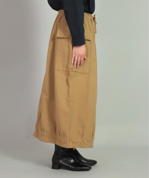OMNIGOD（オムニゴッド）の「[OMNIGOD womens / オムニゴッド] リクラインドクロス イージーカーゴスカート（スカート・レディース・グレー/オリーブ/ベージュ・3/2）」の4枚目の写真