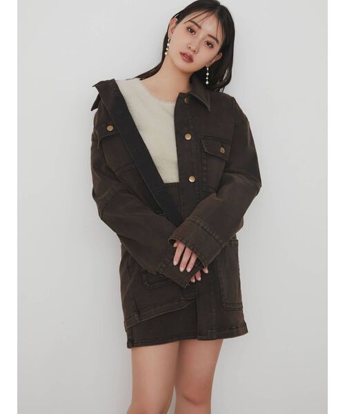 RESEXXY(リゼクシー)の「デニムミディジャケット【セットアップ着用可能】(デニムジャケット・レディース・パープル/ブラウン/インディゴブルー・FREE)」の16枚目の写真