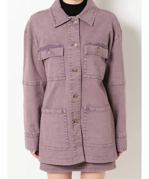 RESEXXY(リゼクシー)の「デニムミディジャケット【セットアップ着用可能】(デニムジャケット・レディース・パープル/ブラウン/インディゴブルー・FREE)」の19枚目の写真