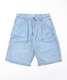 GOLD | GOLD / ゴールド：RECYCLED WASTE SUVIN COTTON YARN 11oz. DENIM WIDE SHORTS HARD WASH：22A-GL52276H[MUS](デニムパンツ)