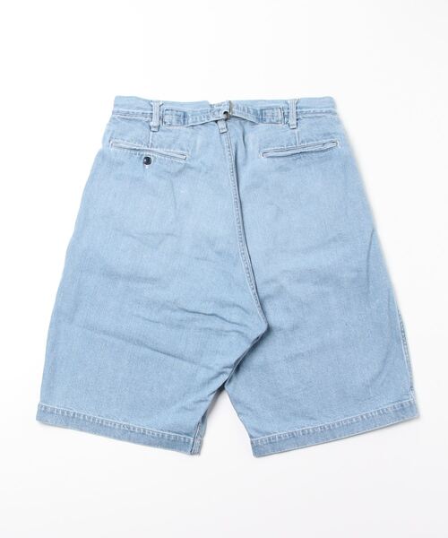 GOLD（ゴールド）の「東洋エンタープライズ GOLD / ゴールド：RECYCLED WASTE SUVIN COTTON YARN 11oz. DENIM WIDE SHORTS HARD WASH：22A-GL52276H[MUS]（デニムパンツ・メンズ・ブルー系その他・M/L）」の2枚目の写真