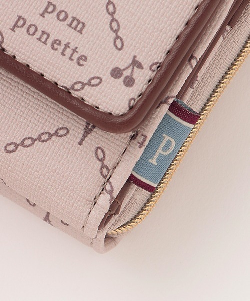 pom ponette junior(ポンポネットジュニア)の「モノグラム柄ミニ財布(財布・キッズ・ブラウン/ブルー・FREE)」の3枚目の写真