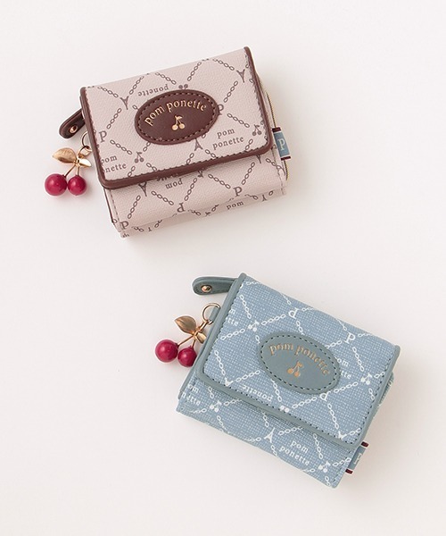 pom ponette junior(ポンポネットジュニア)の「モノグラム柄ミニ財布(財布・キッズ・ブラウン/ブルー・FREE)」の7枚目の写真