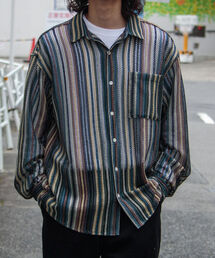 GLOSTER | 【GLOSTER/グロスター】バルファレース レースシャツ オープンカラー メッシュニット(シャツ/ブラウス)