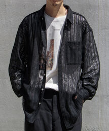 GLOSTER | 【GLOSTER/グロスター】バルファレース レースシャツ オープンカラー メッシュニット(シャツ/ブラウス)