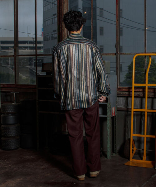 GLOSTER（グロスター）の「【GLOSTER/グロスター】バルファレース レースシャツ オープンカラー メッシュニット（シャツ/ブラウス・メンズ・ブラック/ベージュ系その他/ブルー系その他/パープル系その他・S/M/L）」の9枚目の写真