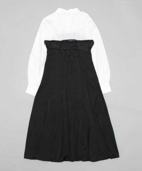 archives（アルシーヴ）の「Ｂａｃｋレースｕｐシャツレイヤードワンピース（シャツワンピース・レディース・グレイッシュベージュ/ブラック/ブラウン・MEDIUM）」の18枚目の写真