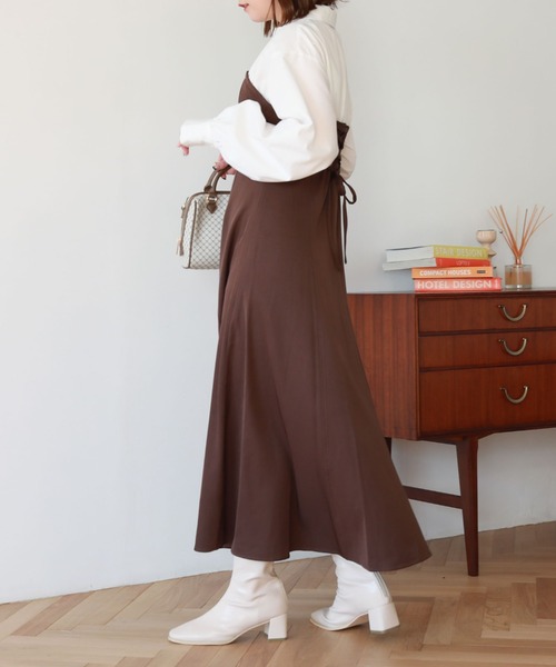 archives（アルシーヴ）の「Ｂａｃｋレースｕｐシャツレイヤードワンピース（シャツワンピース・レディース・グレイッシュベージュ/ブラック/ブラウン・MEDIUM）」の20枚目の写真