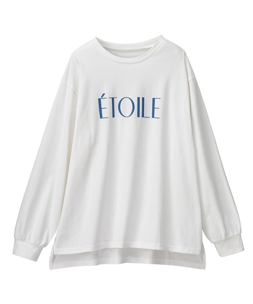 GeeRA(ジーラ)の「ロゴプリントTシャツ(Tシャツ/カットソー・レディース・ベージュ/ホワイト×ブルー・MEDIUM/X-LARGE/LARGE)」の4枚目の写真