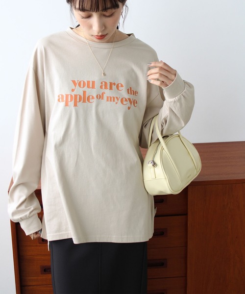 GeeRA(ジーラ)の「ロゴプリントTシャツ(Tシャツ/カットソー・レディース・ベージュ/ホワイト×ブルー・MEDIUM/X-LARGE/LARGE)」の14枚目の写真