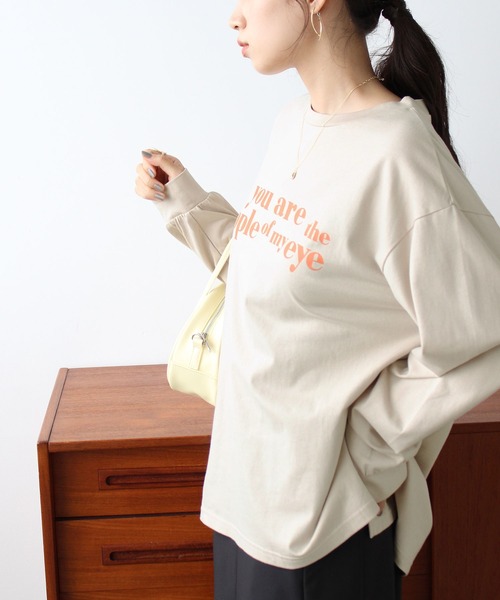 GeeRA(ジーラ)の「ロゴプリントTシャツ(Tシャツ/カットソー・レディース・ベージュ/ホワイト×ブルー・MEDIUM/X-LARGE/LARGE)」の16枚目の写真