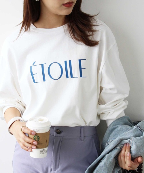 GeeRA(ジーラ)の「ロゴプリントTシャツ(Tシャツ/カットソー・レディース・ベージュ/ホワイト×ブルー・MEDIUM/X-LARGE/LARGE)」の18枚目の写真
