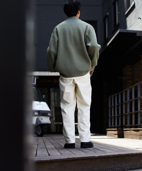 FREAK'S STORE（フリークスストア）の「FREAK'S STORE/フリークスストア 【洗えるニット】畔編み ドライバーズニット カーディガン/ジップニット/カーディガン（ニット/セーター・メンズ・グリーン/ブラック/ネイビー/ベージュ/オレンジ・MEDIUM/LARGE/SMALL）」の7枚目の写真