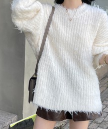 ボリュームスリーブシャギーニット