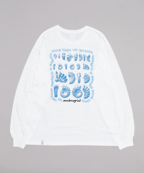 MAHAGRID(マハグリッド)の「『mahagrid/マハグリッド』AMMONITE LS TEE/アンモナイトデザイン 長袖Tシャツ(Tシャツ/カットソー・レディース・ホワイト/ブルー・M/L)」の5枚目の写真
