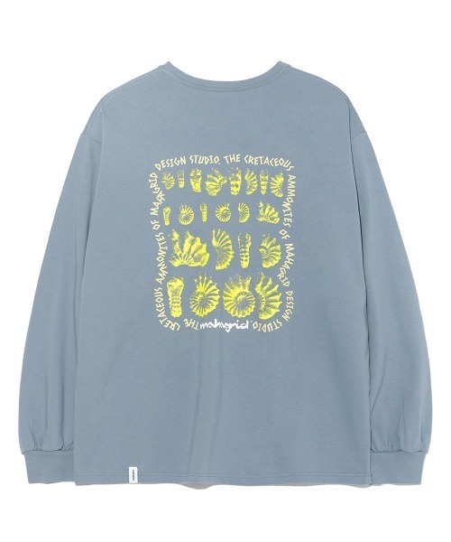 MAHAGRID(マハグリッド)の「『mahagrid/マハグリッド』AMMONITE LS TEE/アンモナイトデザイン 長袖Tシャツ(Tシャツ/カットソー・レディース・ホワイト/ブルー・M/L)」の2枚目の写真