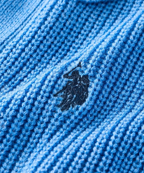 U.S. POLO ASSN.(ユーエスポロアッスン)の「GeeRA別注【U.S. POLO ASSN.】 ポロデザインニット(ニット/セーター・レディース・ブラック/アイボリー/ブルー/ベージュ・MEDIUM/LARGE)」の6枚目の写真