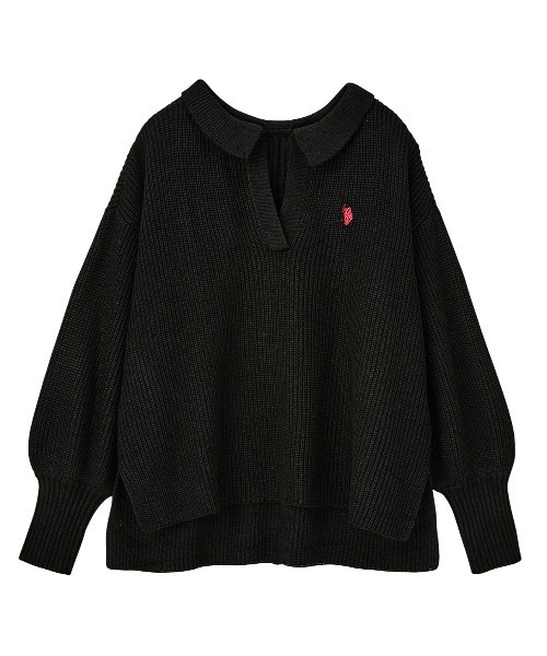 U.S. POLO ASSN.(ユーエスポロアッスン)の「GeeRA別注【U.S. POLO ASSN.】 ポロデザインニット(ニット/セーター・レディース・ブラック/アイボリー/ブルー/ベージュ・MEDIUM/LARGE)」の5枚目の写真