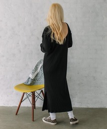back open knit OP/バックオープンニットワンピース