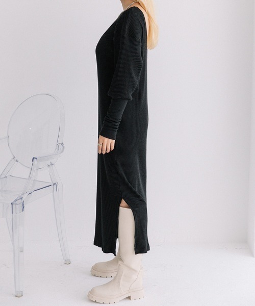Flugge(フラッジー)の「back open knit OP/バックオープンニットワンピース(ワンピース・レディース・ブラウン系/ブラック・FREE)」の5枚目の写真