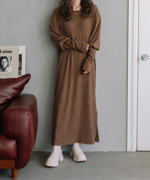 Flugge(フラッジー)の「back open knit OP/バックオープンニットワンピース(ワンピース・レディース・ブラウン系/ブラック・FREE)」の22枚目の写真