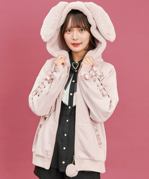 Secret Honey（シークレットハニー）の「うさ耳パーカー（パーカー・レディース・ブラック/オフホワイト/ピンク・FREE）」の3枚目の写真