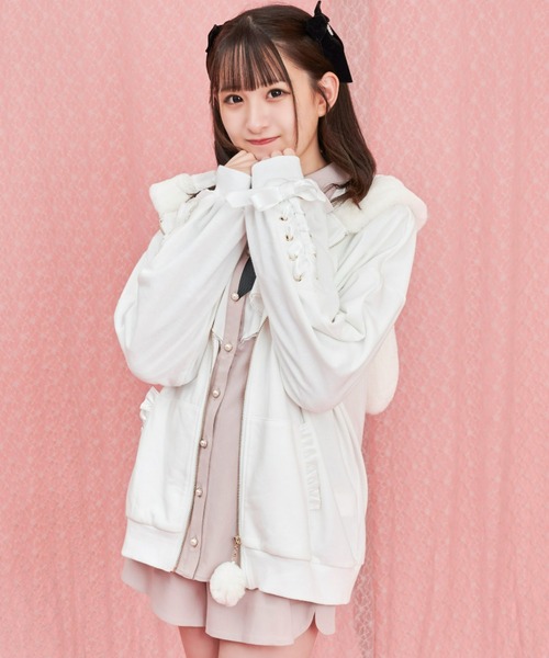Secret Honey（シークレットハニー）の「うさ耳パーカー（パーカー・レディース・ブラック/オフホワイト/ピンク・FREE）」の14枚目の写真