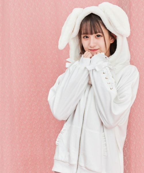 Secret Honey（シークレットハニー）の「うさ耳パーカー（パーカー・レディース・ブラック/オフホワイト/ピンク・FREE）」の17枚目の写真