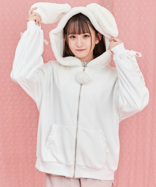 Secret Honey（シークレットハニー）の「うさ耳パーカー（パーカー・レディース・ブラック/オフホワイト/ピンク・FREE）」の15枚目の写真