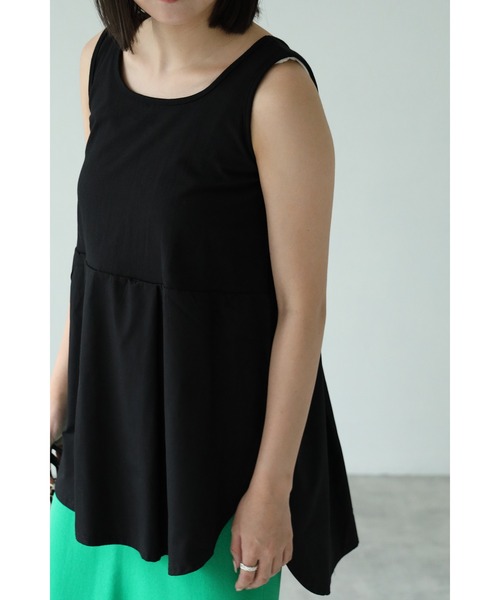 each（イーチ）の「布帛切り替えタンクトップ（タンクトップ・レディース・ホワイト/グレー/ブラック・FREE）」の3枚目の写真