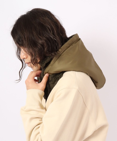 GERRY（ジェリー）の「GERRY ジェリー バラクラバ フードウォーマー フード ネックウォーマー 裏地 ボア フリース 異素材 コンビ（ネックウォーマー/スヌード・メンズ・ホワイト/カーキ/ブラック/ブラック系その他・FREE）」の9枚目の写真