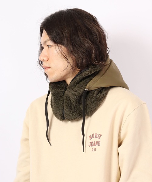 GERRY（ジェリー）の「GERRY ジェリー バラクラバ フードウォーマー フード ネックウォーマー 裏地 ボア フリース 異素材 コンビ（ネックウォーマー/スヌード・メンズ・ホワイト/カーキ/ブラック/ブラック系その他・FREE）」の7枚目の写真